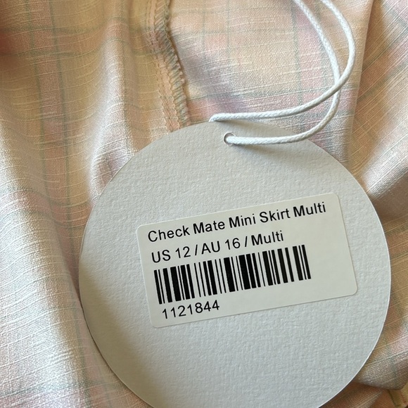 NWT Princess Polly Check Mate Mini Multi Skirt Set In Pink Size 12 - Picture 10 of 16